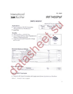 IRF7455PBF datasheet  